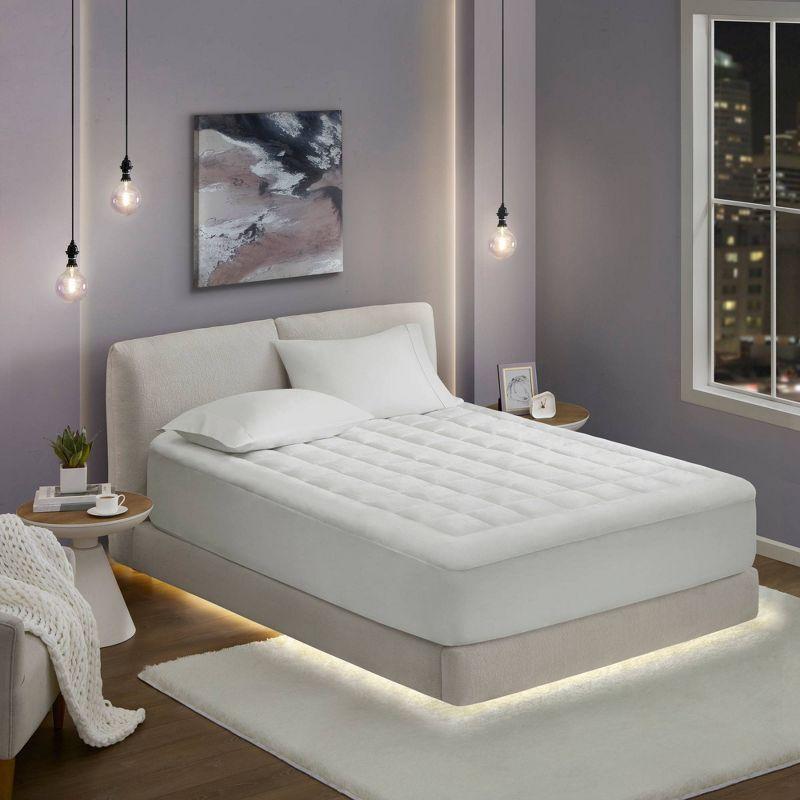 Twin XL White Plush Down Alternative Waterproof Mattress Pad