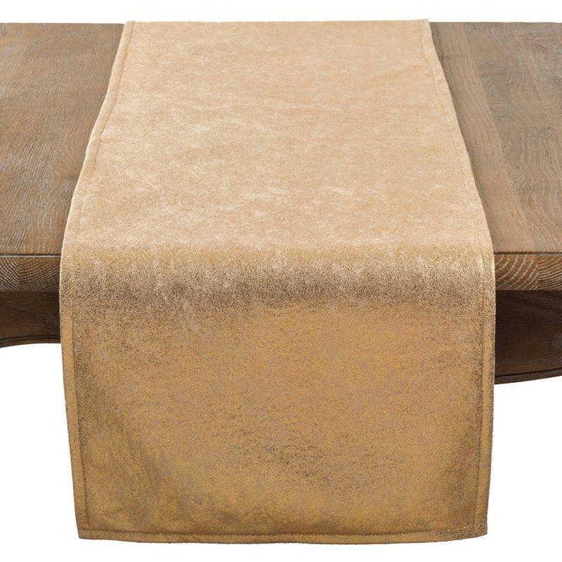 Gold Shimmer Solid Table Runner - Saro Lifestyle: Metallic Finish, Holiday Decor, 72" Length