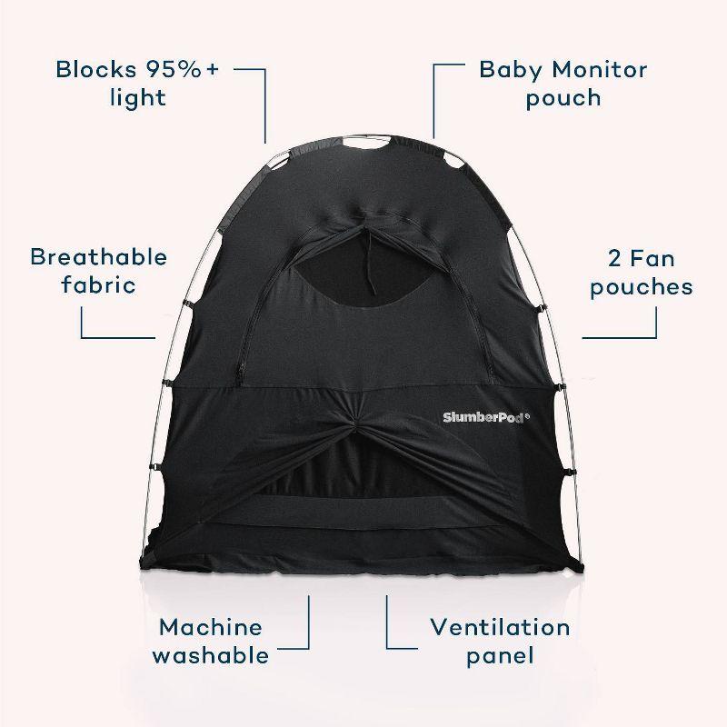 SlumberPod Combo with Fan Blackout Portable Privacy Pod - Black