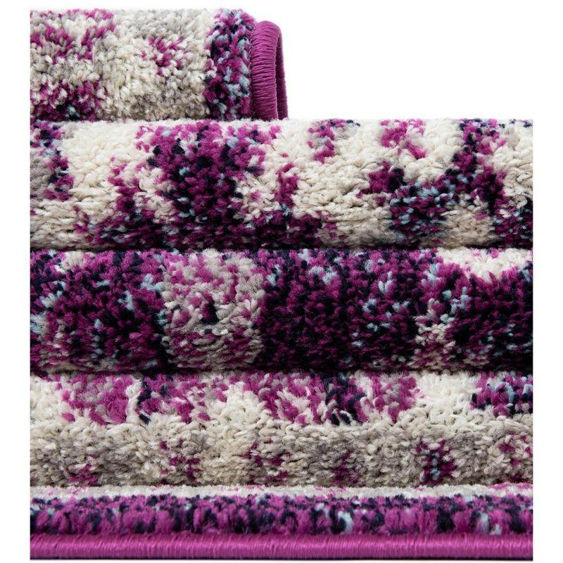 Unique Loom Penrose Collection Area Rug - Krystle (6' 1" Round Purple/Ivory)