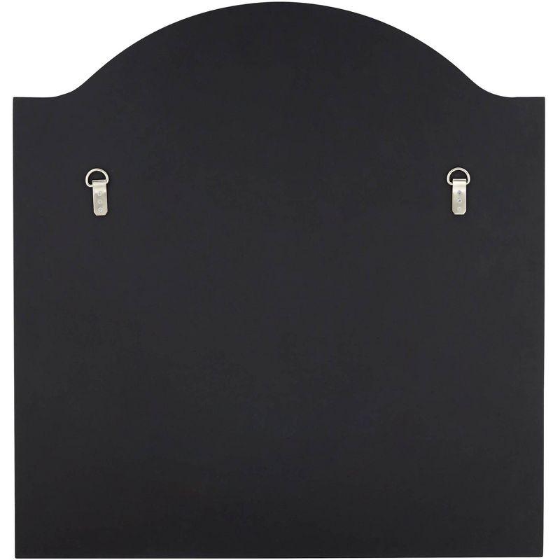 Noble Park Arch Top Square Vanity Decorative Wall Mirror Modern Industrial Beveled Matte Black Frame 31 1/2" Wide for Bathroom Bedroom Living Room