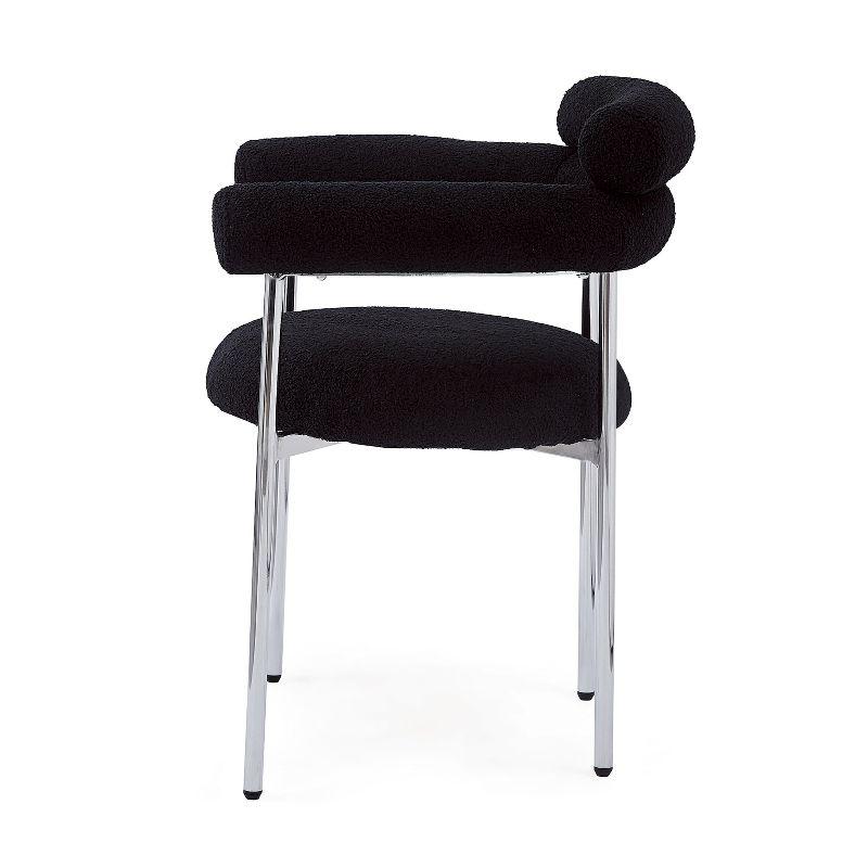 Christopher Knight Home Gianna Modern Upholstered Dining Chairs with Metal Legs (Set of 4), Black/Silver