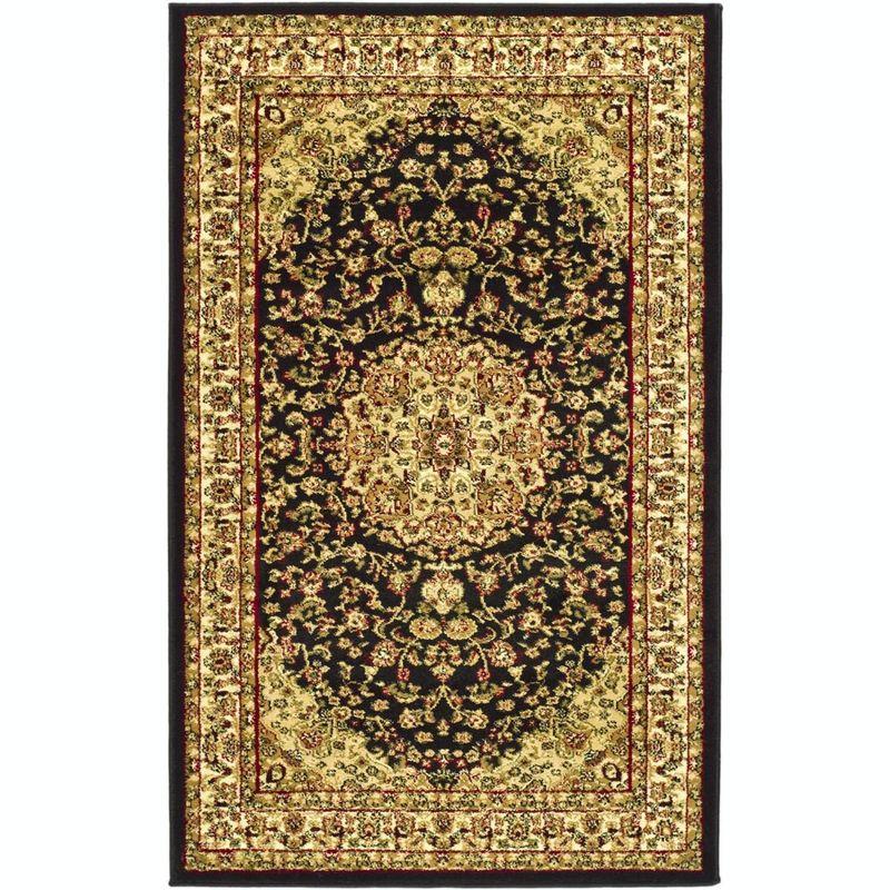 Lyndhurst LNH222 Power Loomed Accent Rug - Black/Ivory - 3'3"x5'3" - Safavieh