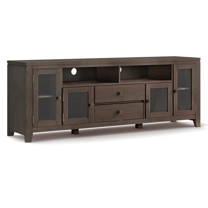 Farmhouse Brown Solid Wood 72" Wide TV Media Stand