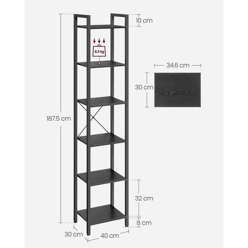 Extra Tall Bookshelf, Large Bookcase with Steel Frame, Deep Book Shelf