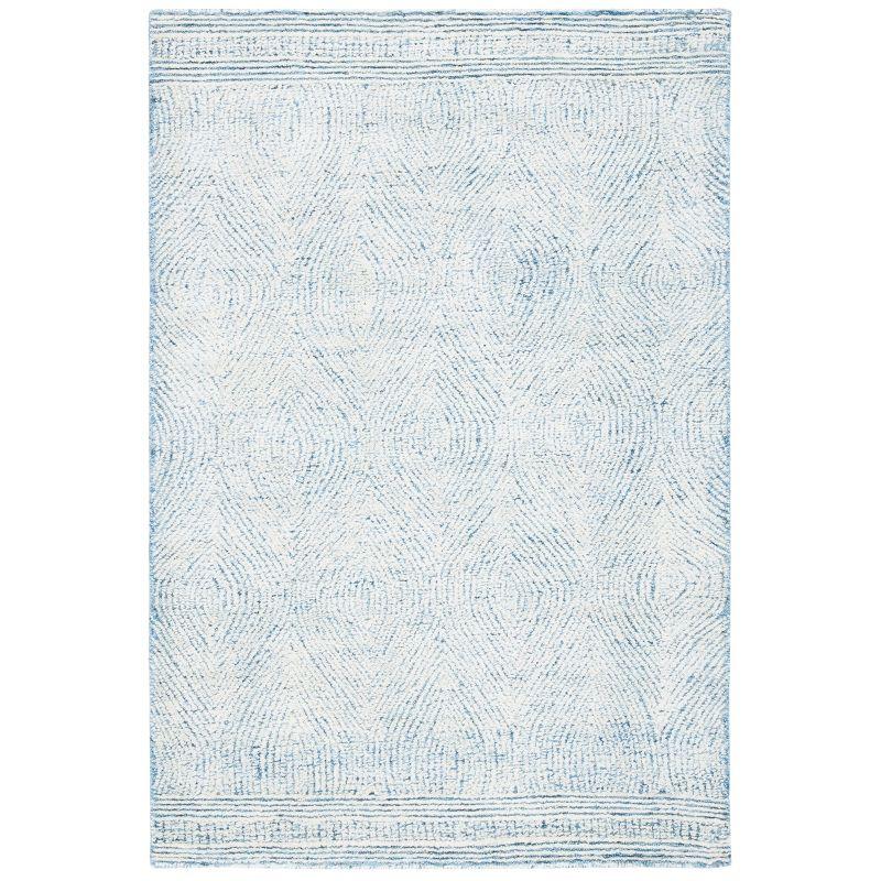 Abstract ABT340 Handmade Indoor Area Rug - Ivory/Blue - 4'x6' - Safavieh