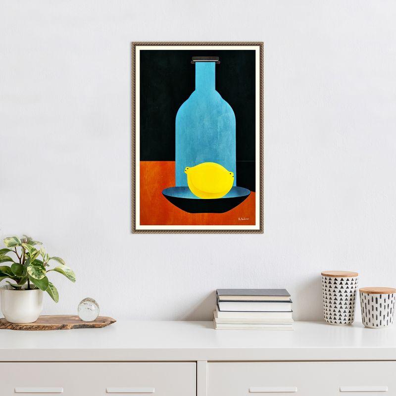 Amanti Art Bottle With Lonesome Lemon by Bo Anderson Canvas Wall Art Print Framed 16 x 23-in.