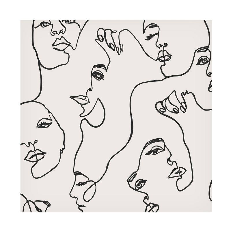 Incado 'Many Faces' 35" x 35" Black and White Canvas Art