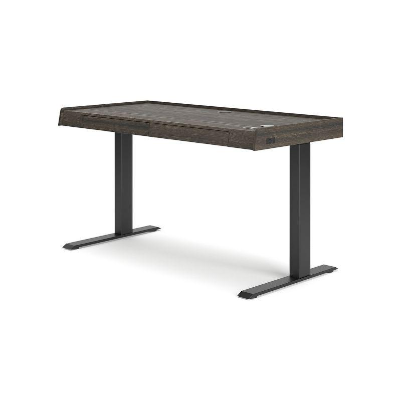 Signature Design by Ashley Contemporary Zendex 55" Adjustable Height Desk, Dark Brown