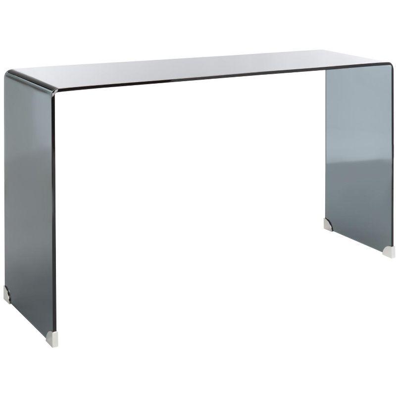 Huck Tempered Glass Console - Clear/Grey - Safavieh