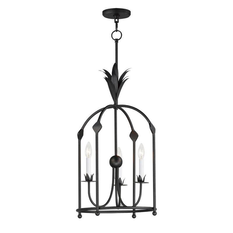 Paloma 3 - Light Steel Dimmable Lantern Birdcage Chandelier