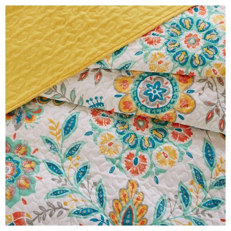 Bright Boho Medallion Full Microfiber Reversible Quilt Set