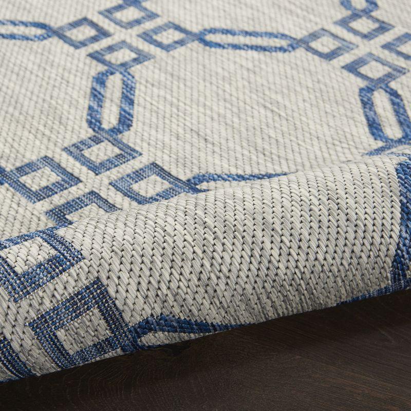 Nourison Garden Party GRD02 Indoor/outdoor Area Rug - Ivory Blue 2'2" x 7'6"