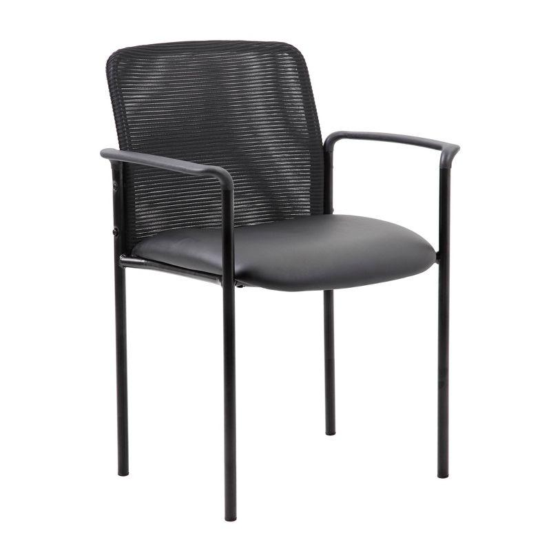 Guest Chair Black - Boss Office Products: Modern Upholstered Office Seating with Lumbar Support, Fixed Arms