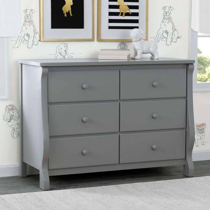 Gray Double Nursery Dresser with Interlocking Drawers