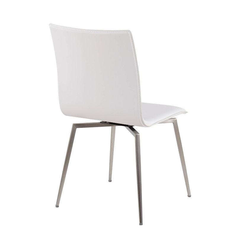 Set of 2 Mason Contemporary Dining Chairs: Swivel Base, Faux Leather, Floor Protectors - LumiSource