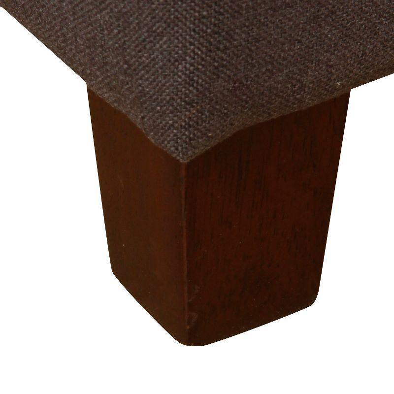 Ainsley Button Tufted Storage Bench Dark Charcoal Gray - HomePop: Upholstered Ottoman for Bedroom with Wood Legs