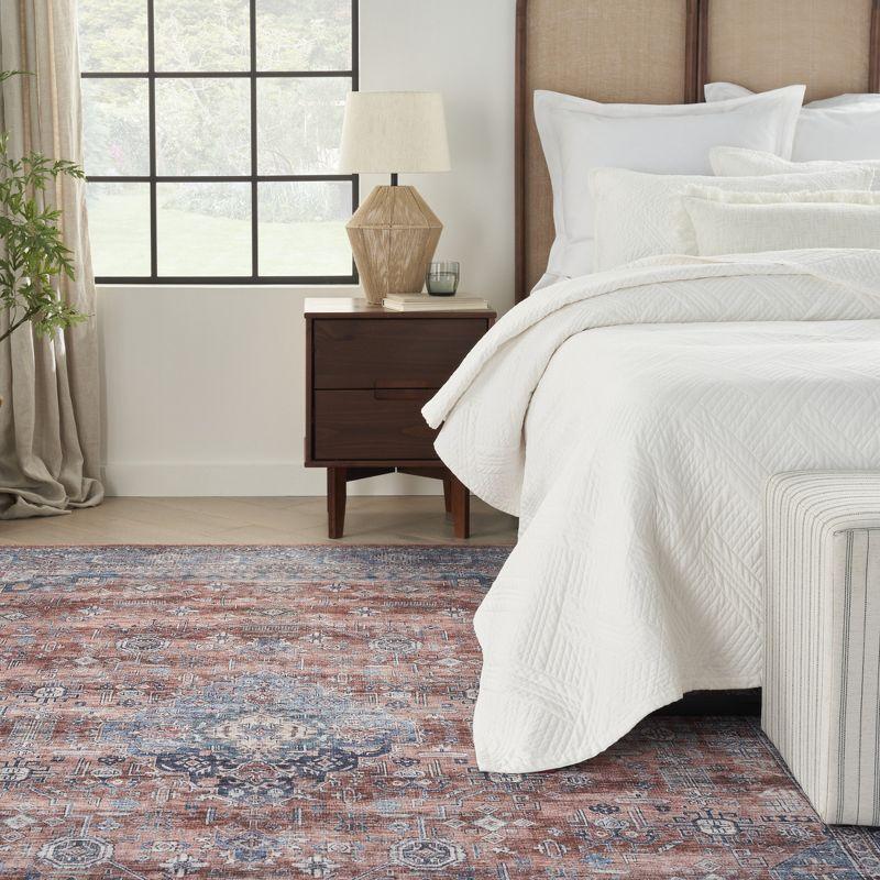 Nourison Washable Brilliance 7'10" x 9'10" Blue/Multi Vintage Indoor Rug