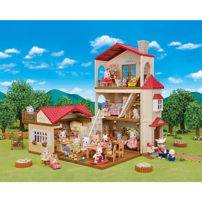Calico Critters Red Roof Country Home Gift Set - Secret Attic Playroom, Dollhouse Playset with Figures and Accessories