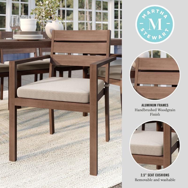 Martha Stewart Martha Stewart Bedford All-Weather Stacking Patio Dining Armchairs With Seat Cushions (Set of 2)