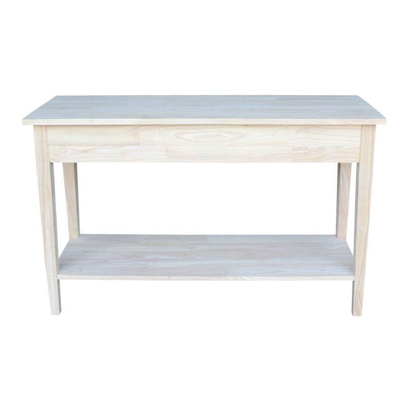 International Concepts 48" Spencer Console Server Table Light Brown: Hardwood Frame, Fixed Shelf Storage