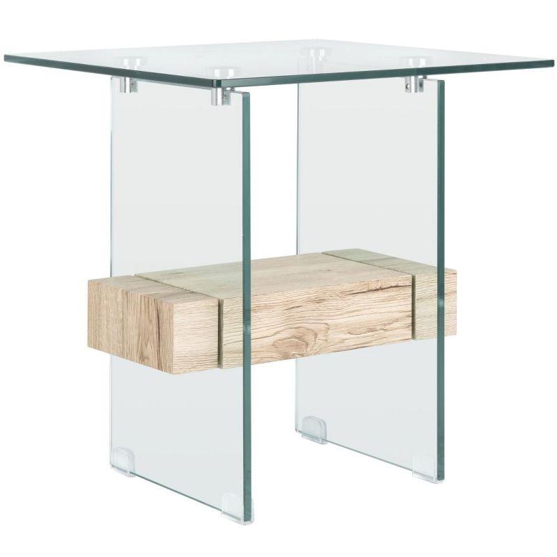Kayley Glass Accent Table - ACC7001A - Natural/Glass - Safavieh