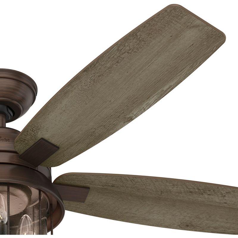 52" Coral Bay 5 - Blade Outdoor Standard Ceiling Fan with Remote Control and Light Kit Included