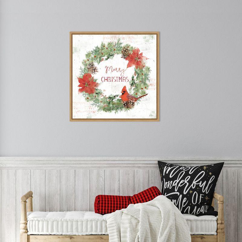 Amanti Art Wooded Holiday V Christmas by Katie Pertiet Canvas Wall Art Print Framed 22 x 22-in.