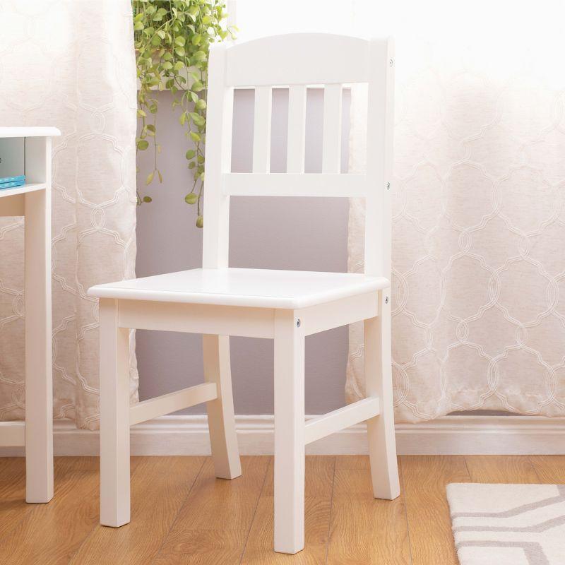 Guidecraft Taiga Kids Desk and Chair Set with Hutch - White: Kids Wood Desk with Drawers, Storage Shelf, and Corkboard | Study Table for Kids Bedroom