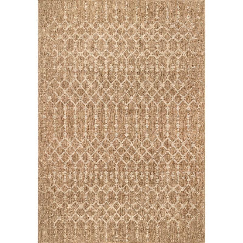 Nuloom Grayson Trellis 5x8 Indoor/Outdoor Area Rug for Living Room Patio Deck Front Porch Kitchen, Brown/Ivory
