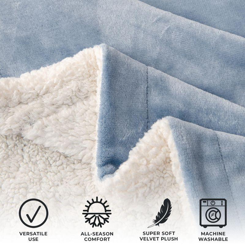 Velvet Plush Soft Fleece Reversible Throw, Warm and Comfortable Bed Blanket - Great Bay Home