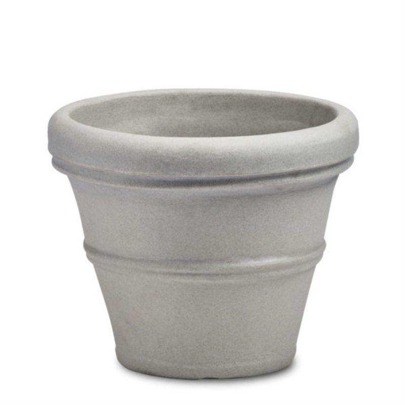 Crescent Garden Brunello Classic Rolled-Rim Plant Pot, Weathered Concrete, 20in