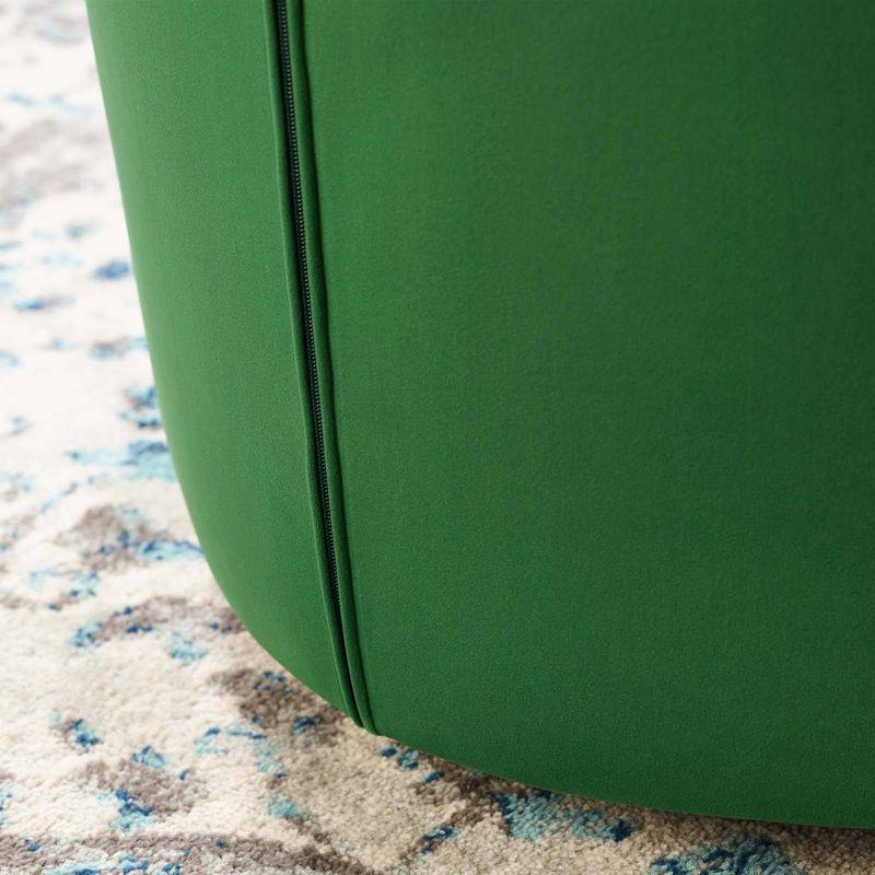 Modway Prospect Tufted Performance Velvet Swivel Armchair Emerald : Luxurious Upholstered Accent Chair with Wood Frame