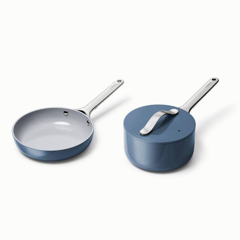 Navy Aluminum Non-Stick Mini Fry and Sauce Pan Set