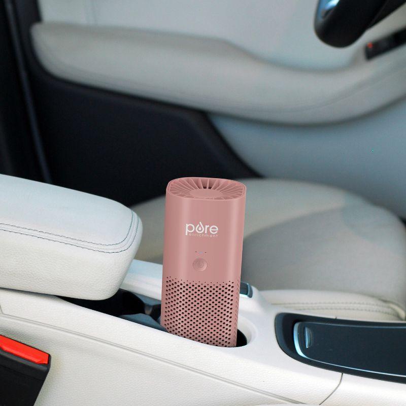 Pure Enrichment Pure Zone Mini Personal Air Purifier Blush: HEPA Filter, USB Powered, 3 Settings, 5-Year Warranty