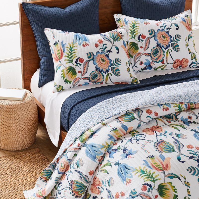 Cross Stitch Navy Full/Queen Quilt Set- Levtex Home