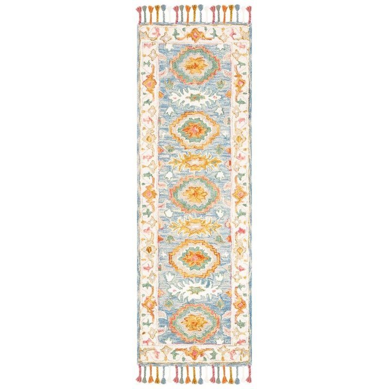 Aspen APN117 Hand Tufted Indoor Accent Rug - Blue/Ivory - 2'3"x5' - Safavieh