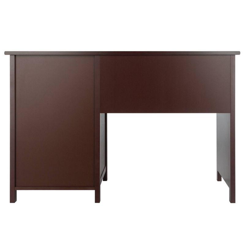 Walnut Transitional Wood Office Desk with Filing Cabinet