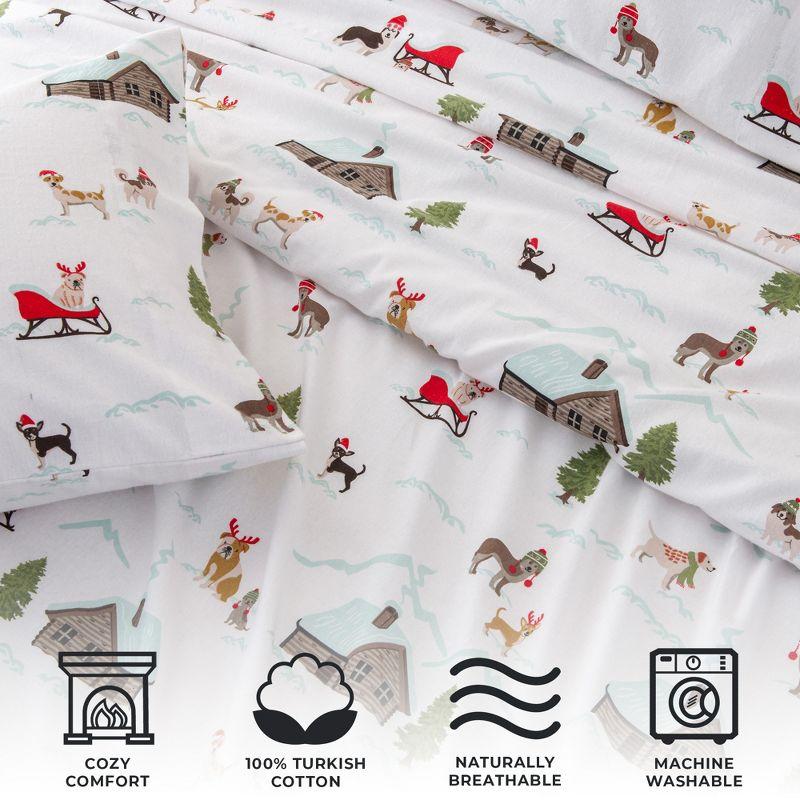 100% Cotton Holiday Flannel Sheet Set - Great Bay Home