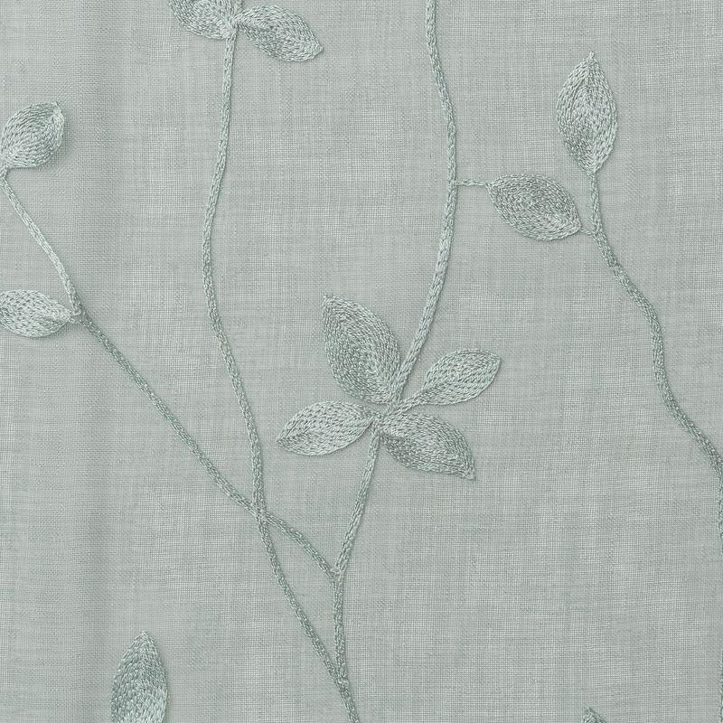 Chanasya 2pk Embroidered Vine Sheer Window Curtain Panels - Set of 2 - 52 x 96 Inches Long - Sage
