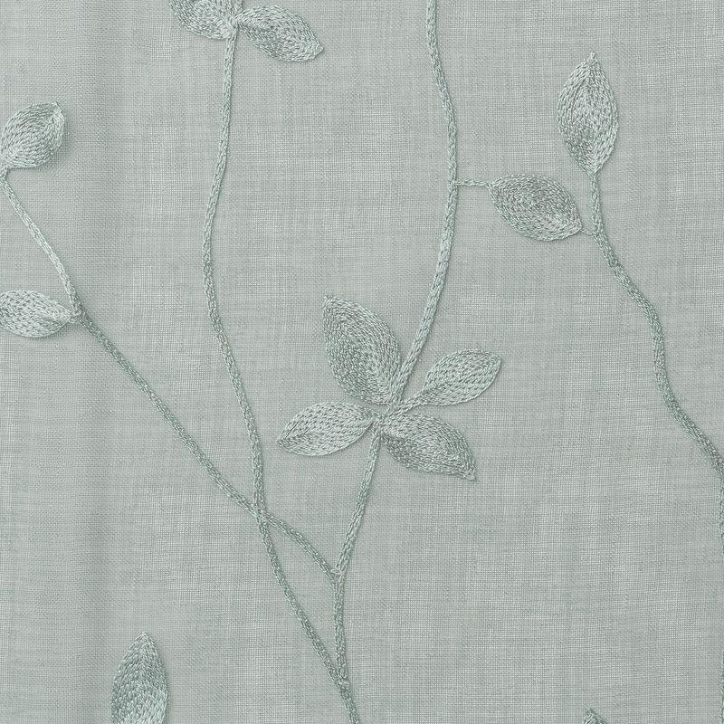 Sage Embroidered Vine Sheer Polyester Window Curtains, 52" x 96"