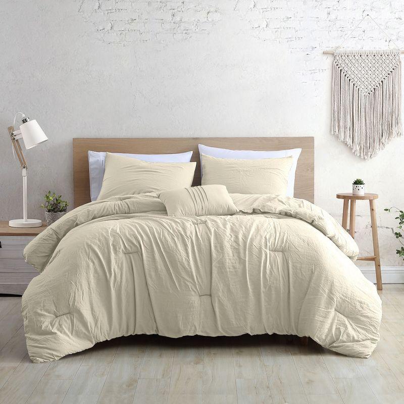 Modern Threads 4-Piece Garment-Washed Comforter Set Beck Coconut King