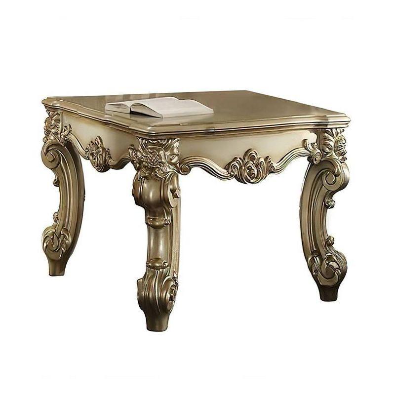 26" Vendome Li Accent Table Gold Patina/Bone White - Acme Furniture