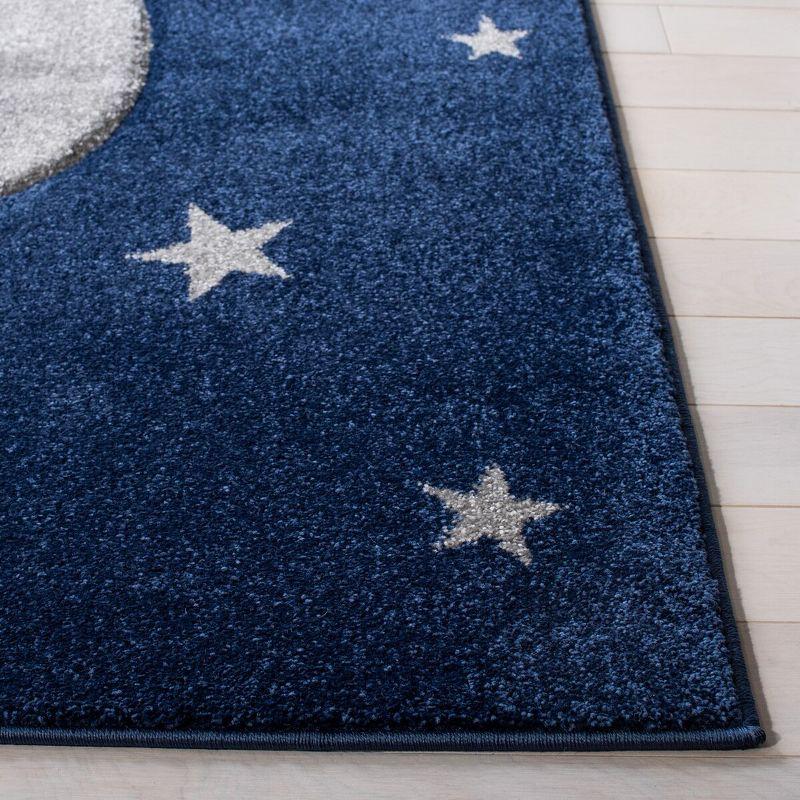 Navy and Gray Square Kids Koala Rug