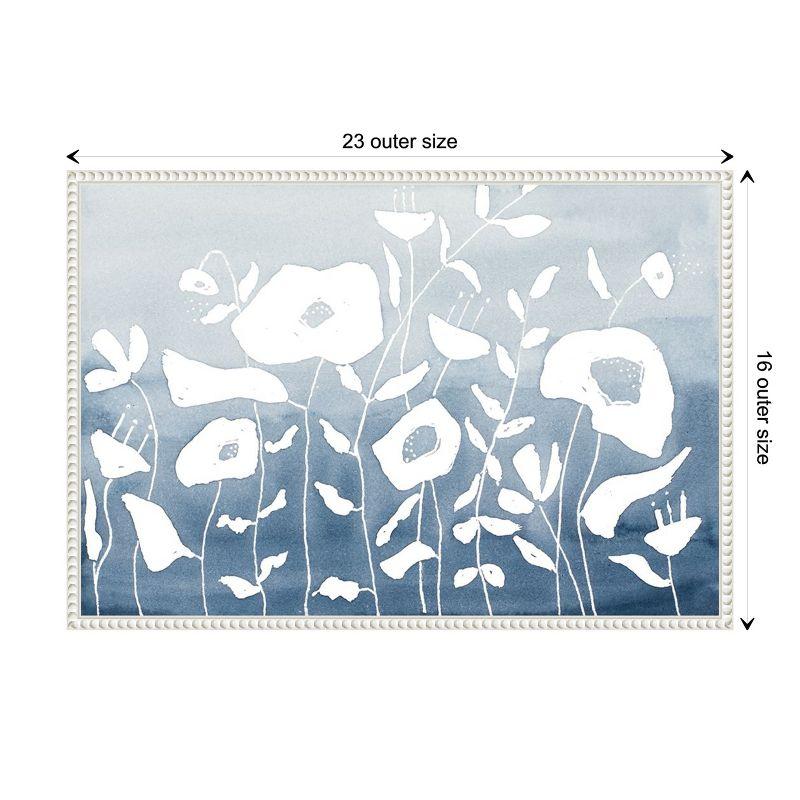 Amanti Art Blue And White Floral Garden by Krinlox Framed Canvas Wall Art