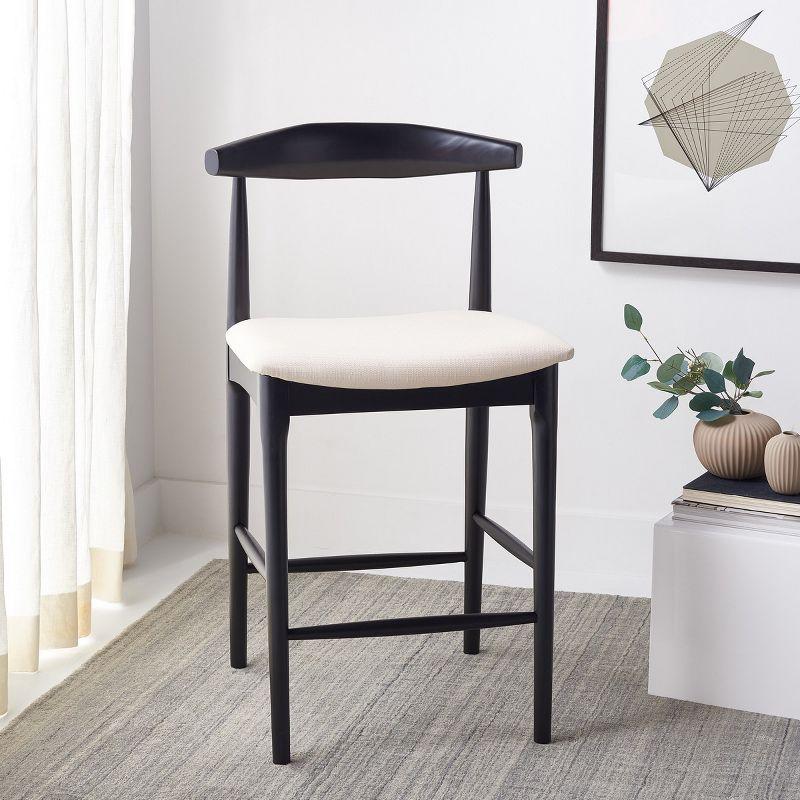 Lionel Retro Counter Stool - Black/Creme - Safavieh