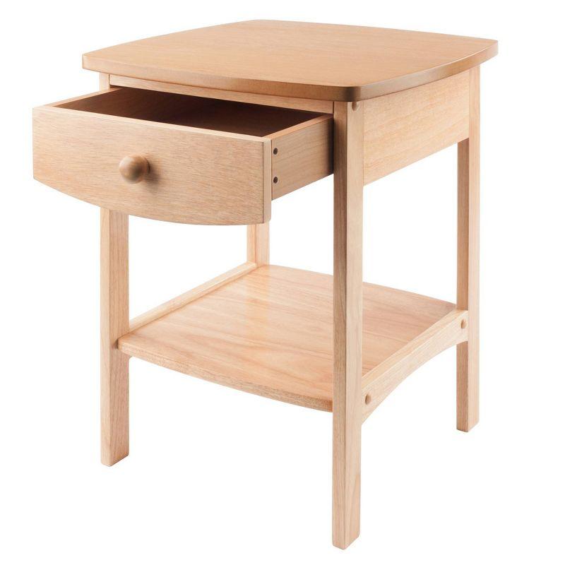 Winsome Claire Nightstand Accent Table Natural: Bedside Table with Storage Shelf, Wood Veneer Surface