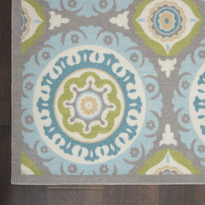 Waverly Sun & Shade "Solar Flair" Jade Indoor/Outdoor Area Rug by Nourison SND16 4'3" x 6'3"