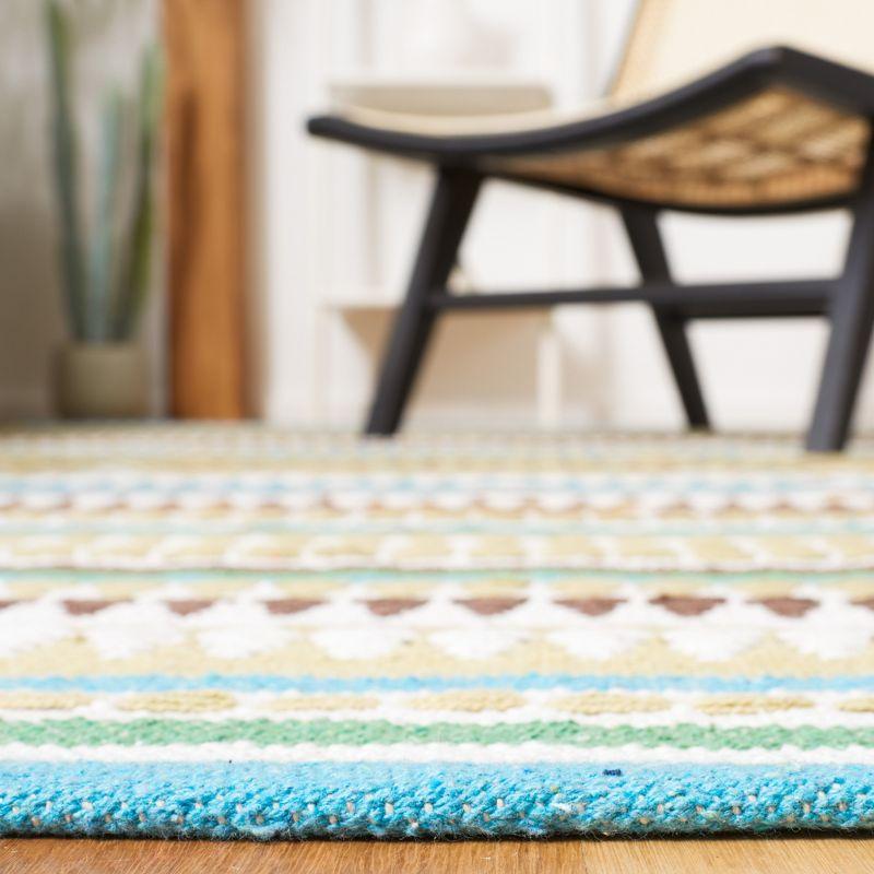 Coastal Breeze Light Blue Handwoven Cotton 27" Runner Rug