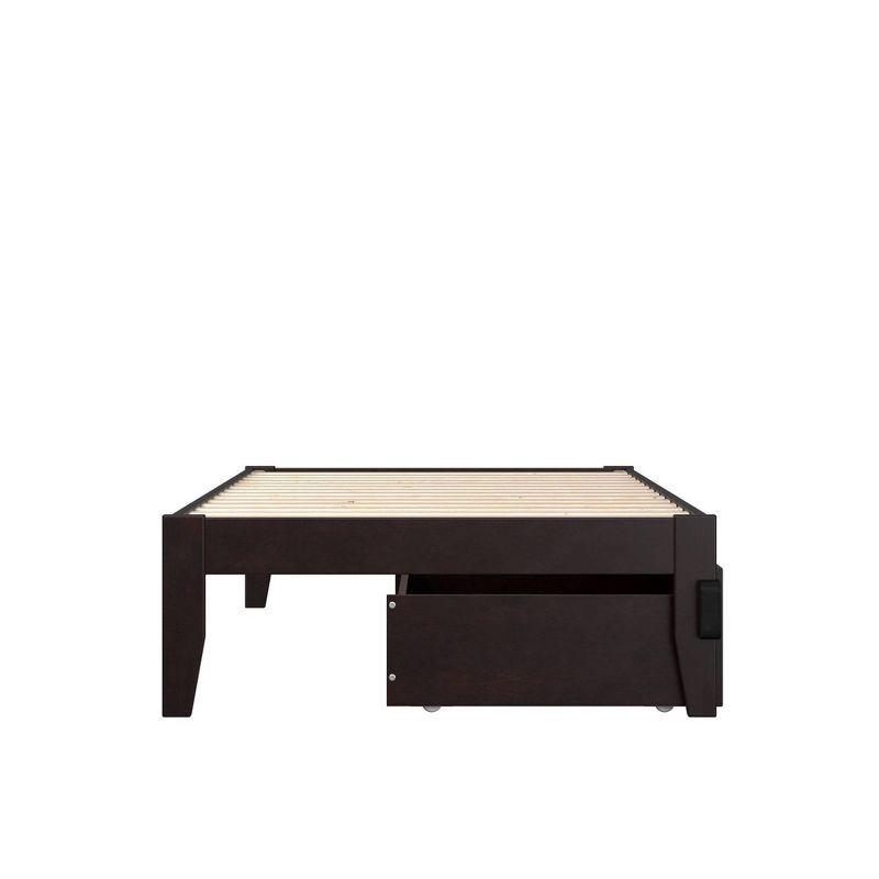 Twin XL Colorado Bed with 2 Drawers Espresso - AFI: Wood Frame, No Box Spring Needed, Storage Solution